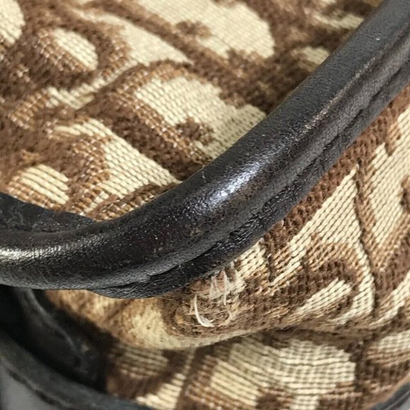 CHRISTIAN DIOR Trotter vintage 2-step flap Messenger Shoulder Bag Beige x Brown - Picture 13 of 13